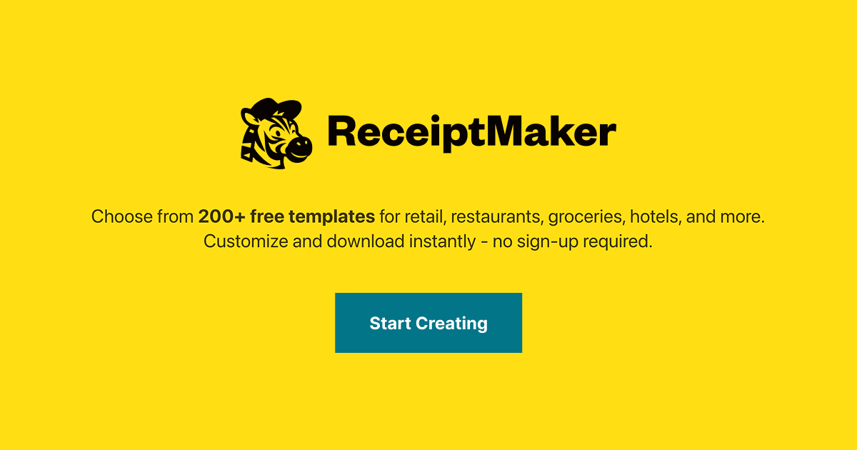 Receipt Templates - Free Receipt Generator | 1500+ Professional Templates