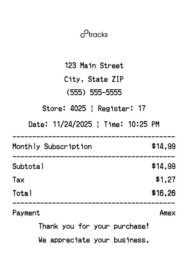 8tracks receipt template preview