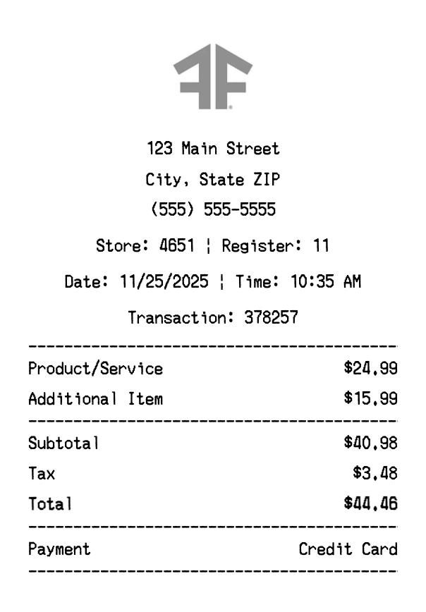 Fleet Farm receipt template preview - Professional receipt maker example showing customizable format