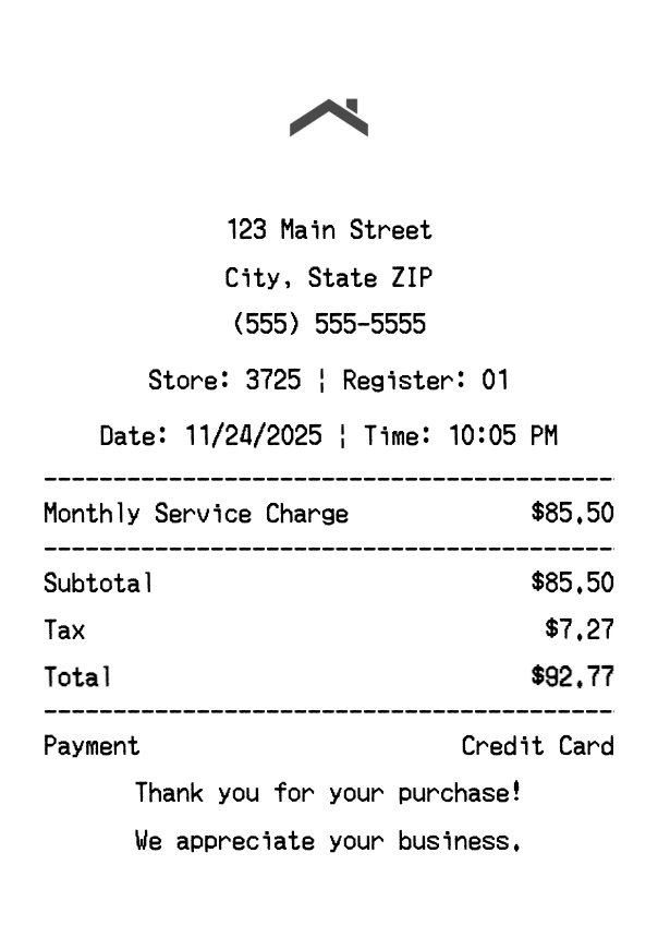 Freddie Mac receipt template preview - Professional receipt maker example showing customizable format