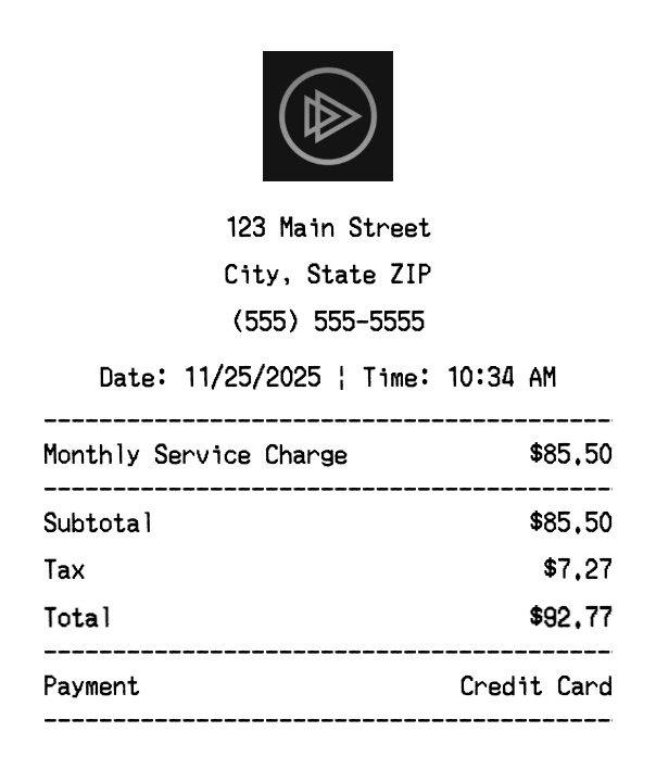 Pluralsight receipt template preview - Professional receipt maker example showing customizable format
