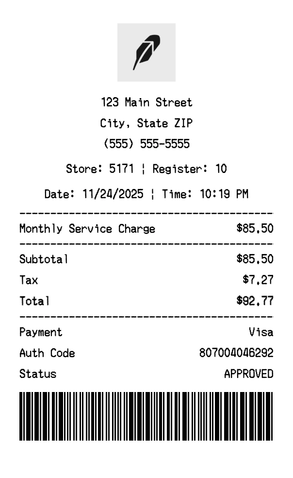 Robinhood receipt template preview - Professional receipt maker example showing customizable format
